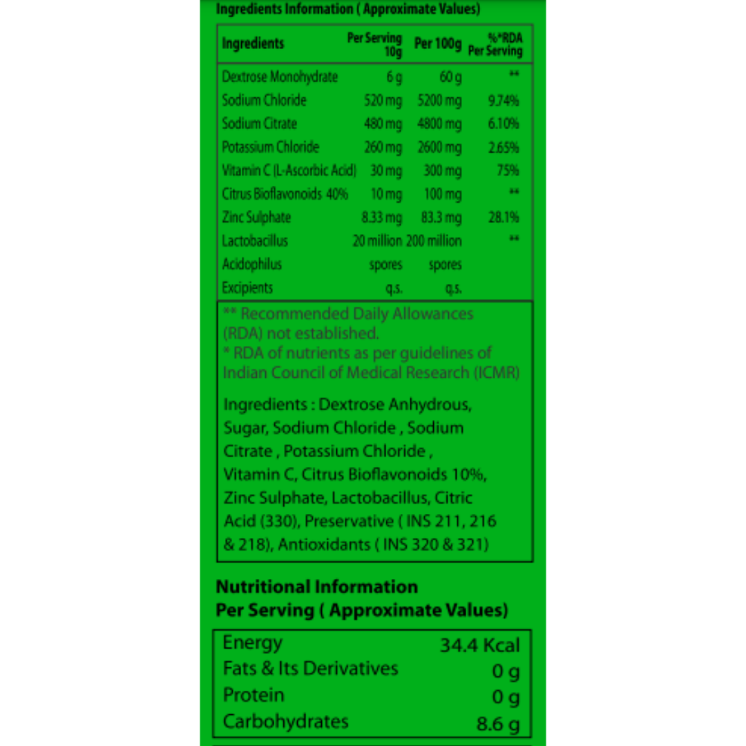 ElectroFizz Instant Energy Powder For Workout- Electrolytes, Vitamin C, Probiotics- Jeera Masala